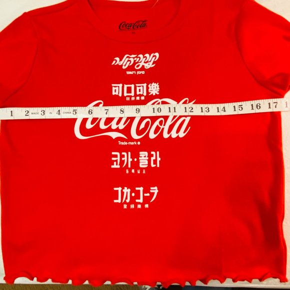 Coca-Cola Cropped T-Shirt, Size XL (Jr.), Red - Picture 7 of 8
